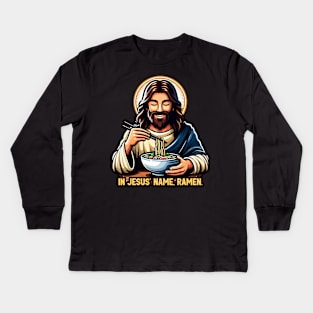 In Jesus Name Ramen Kids Long Sleeve T-Shirt